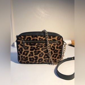 Michl Kors Jet Set Leopard Calf Hair Crossbody